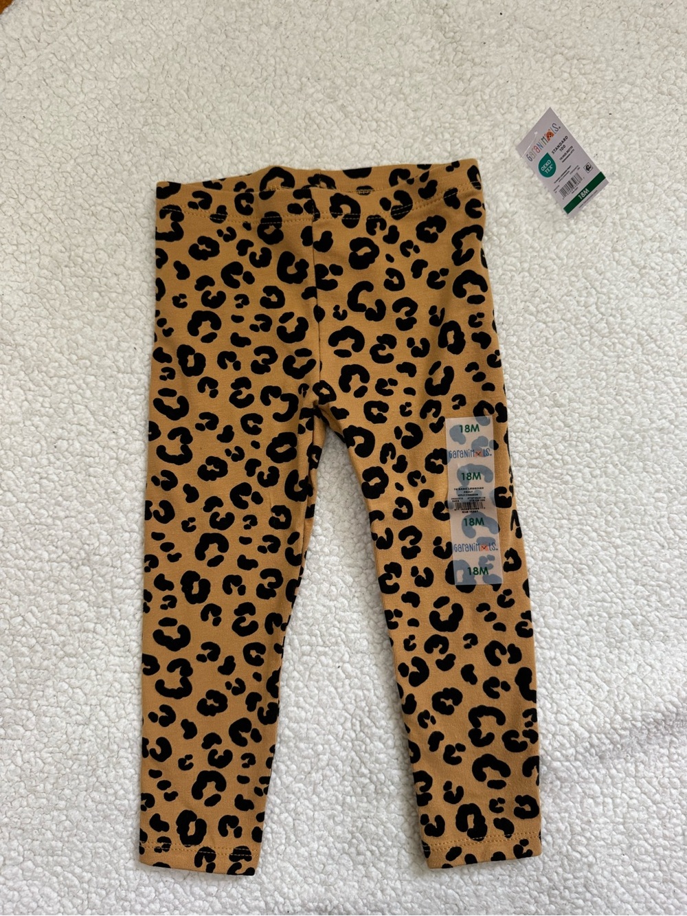 Leopard Print Tan & Black Kids Leggings